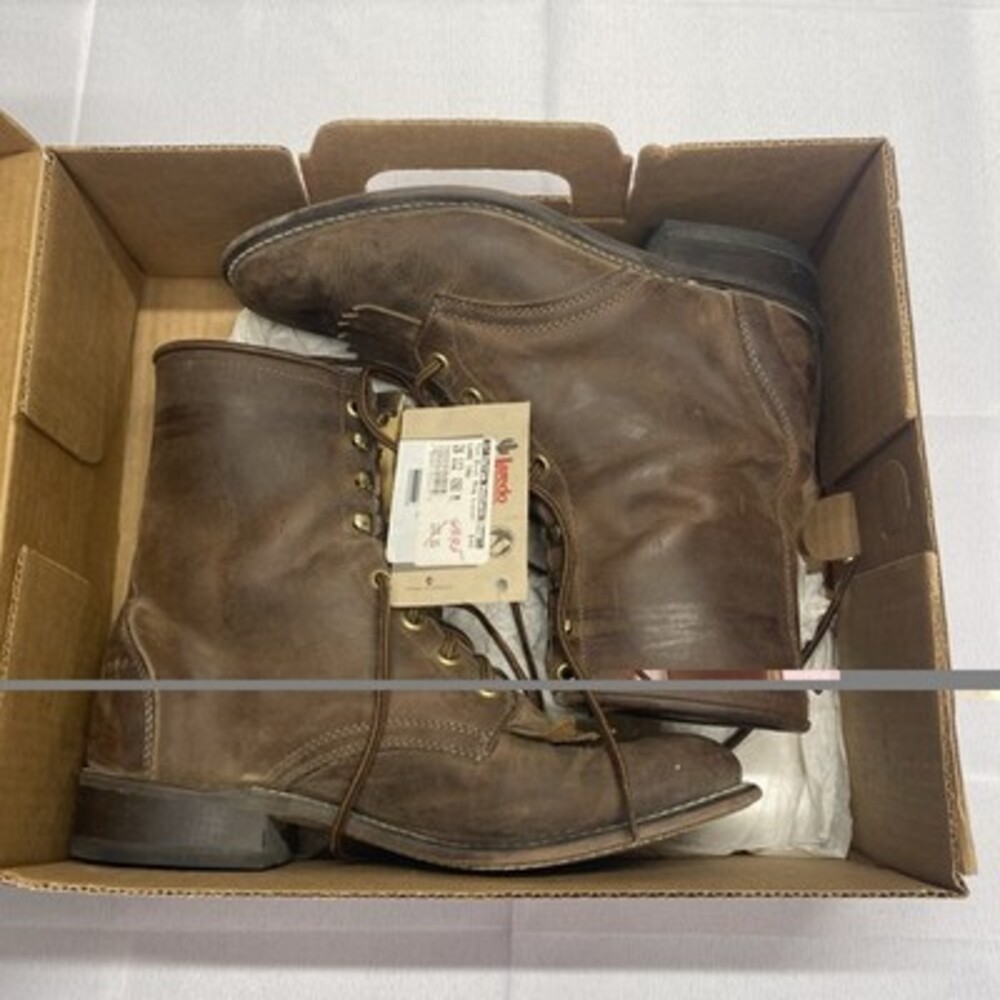 Laredo Brown Leather Cowboy Boots - Men